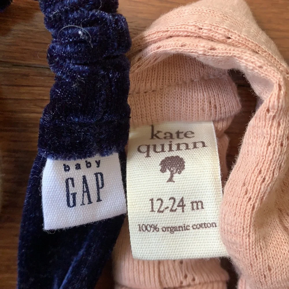 Kate Quinn & Baby Gap Baby Girl Headbands - Bundle of 3 - Velvet Cotton Floral